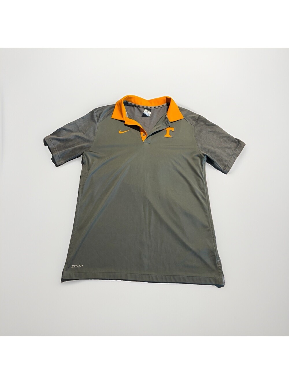 Tennessee Vols Polo Shirt Mens Medium Gray Nike Volunteers Performance TN SEC .